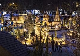 El Belén de Logroño brilla en la noche