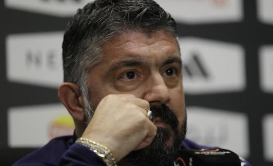 Gennaro Gattuso, durante su intervención en Riad. 