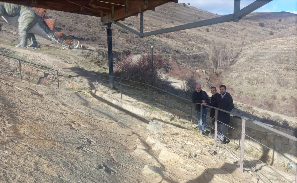 Dorado visitó junto a García el yacimiento de Munilla. 