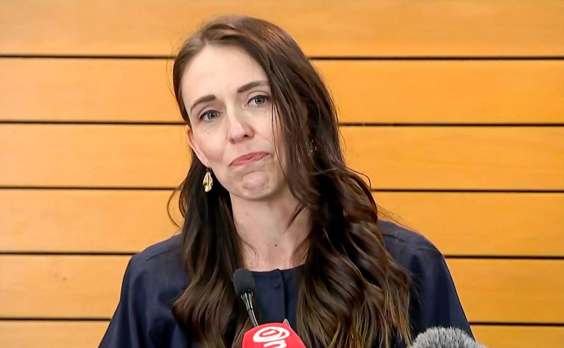 Jacinda Ardern, durante su anuncio. 