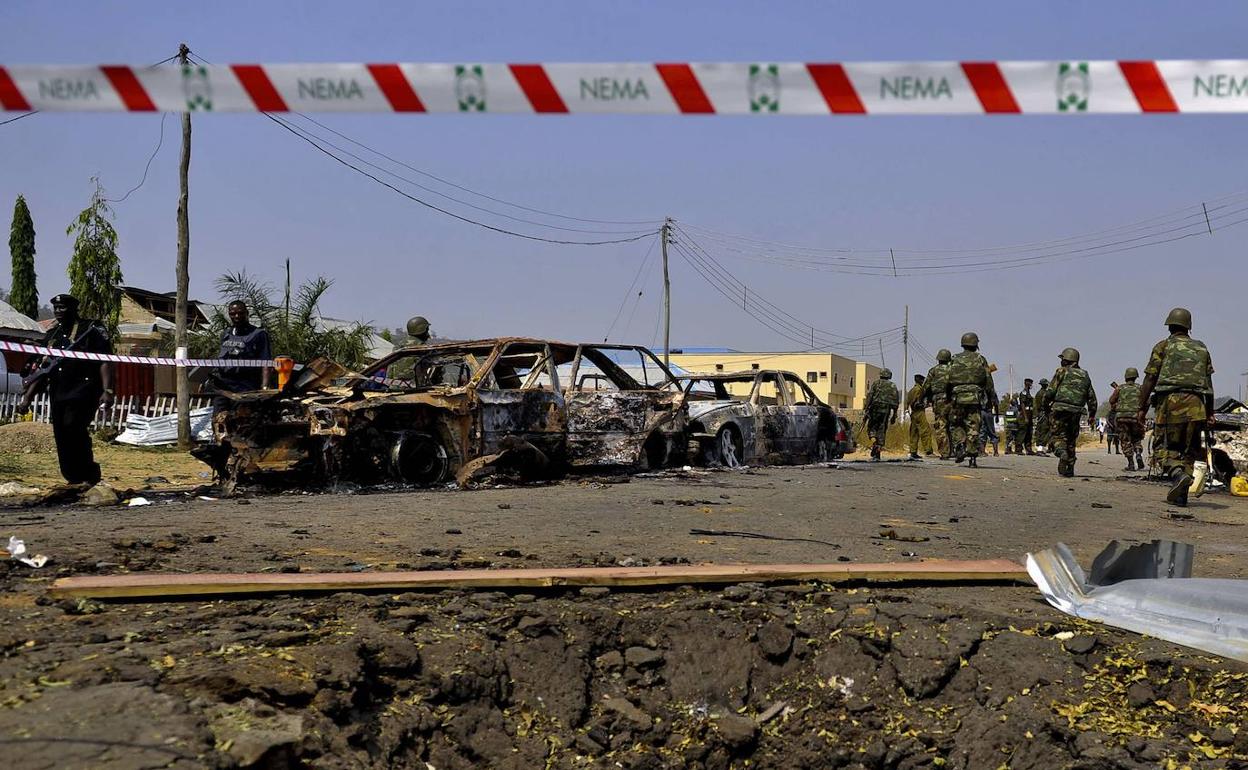 Imagen de archivo de la explosión de un coche bomba en Nigeria. 