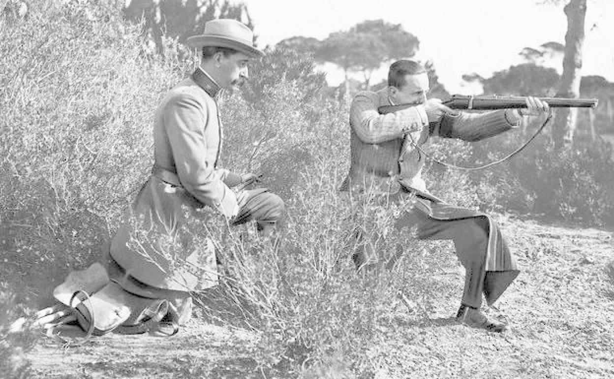 Alfonso XIII, en una cacería en Doñana