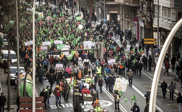 Movilización agraria del pasado enero del 2022. 