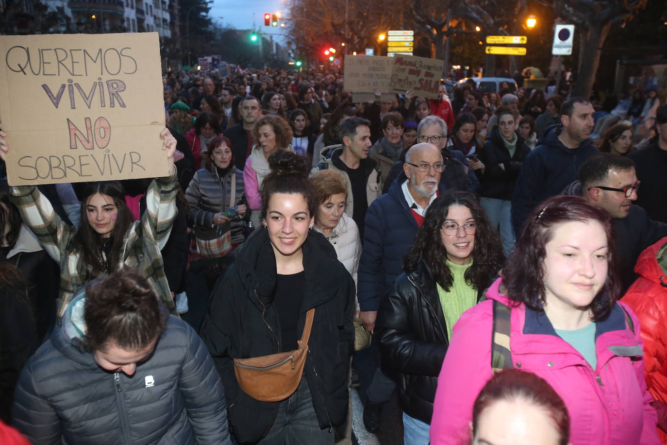 Fotos: Manifestación del 8M en Logroño bajo la lluvia