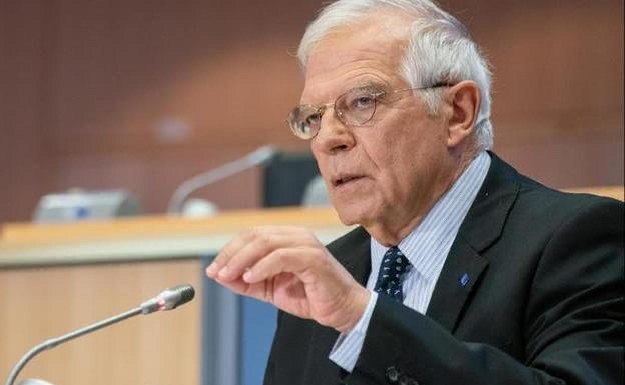 Josep Borrell, hoy Alto representante de la UE para Asuntos Exteriores, en una comparecencia.