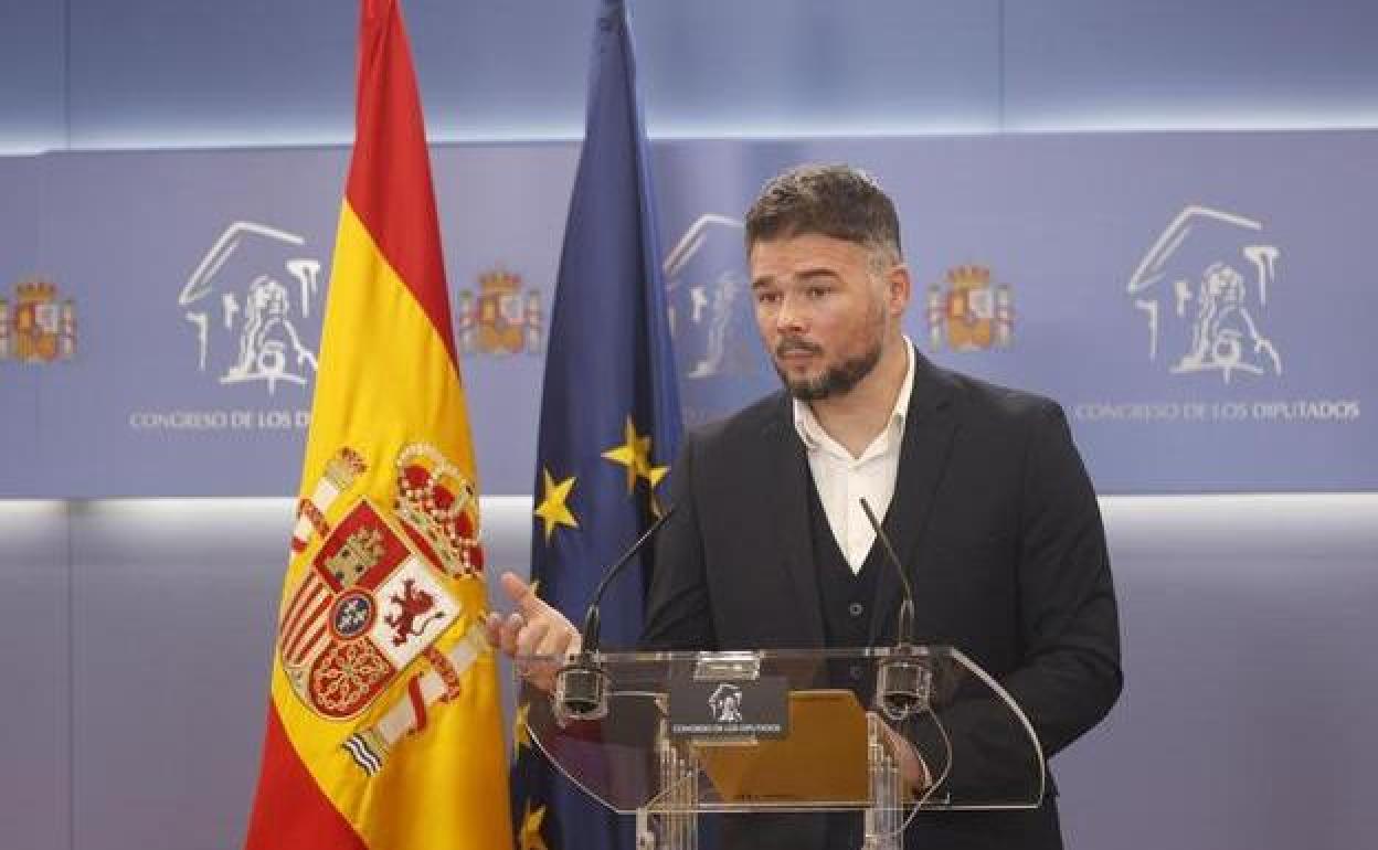 El portavoz de ERC en el Congreso, Gabriel Rufián.