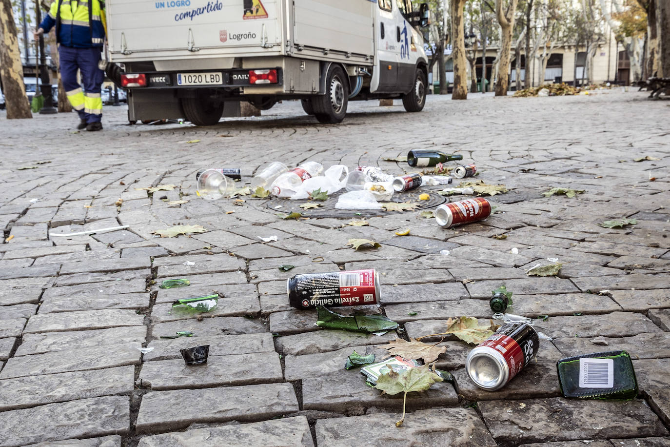Así ha amanecido Logroño tras la celebración de Nochevieja