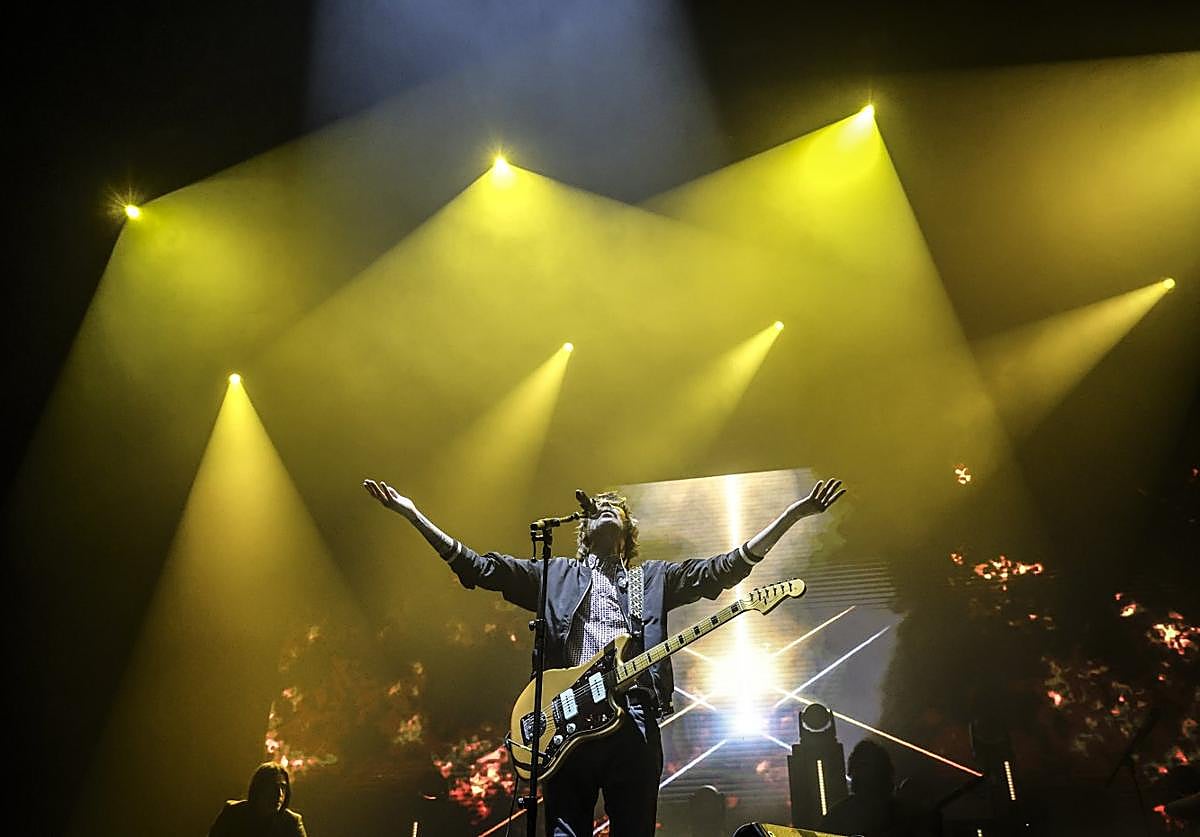 Un momento del concierto de los granadinos Lori Meyers, en la noche de este jueves en el Palacio de Deportes.