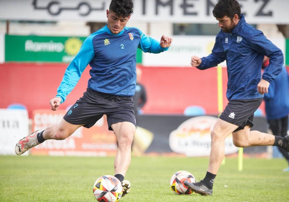 Entrenamiento del Calahorra esta semana en La Planilla.