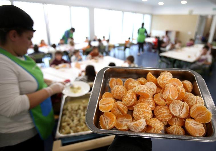 Un comedor escolar riojano, el pasado martes, en un centro educativo.