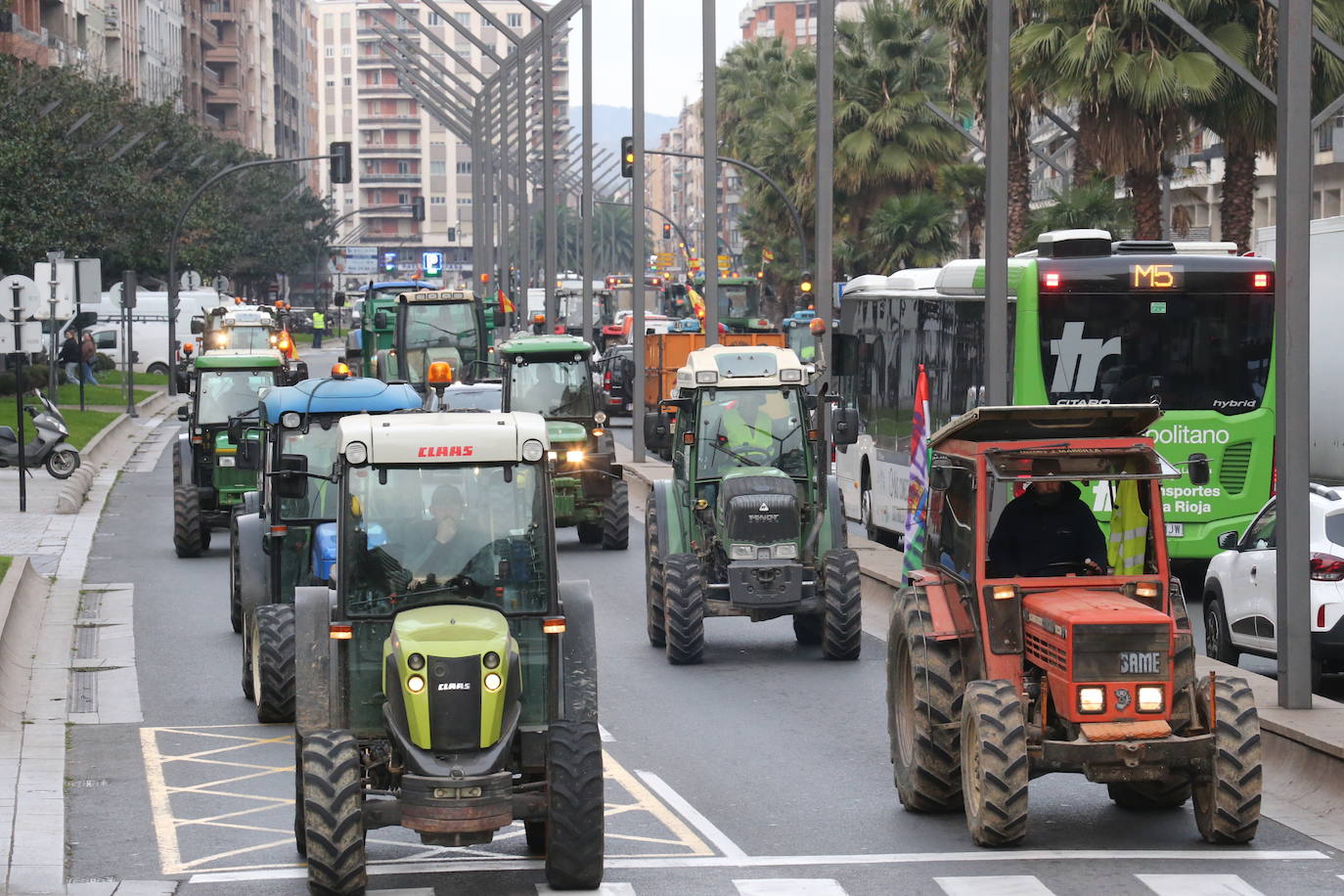 Las imágenes de los tractores en las calles de Logroño