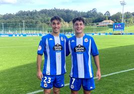 Martín Ochoa y Mario Nájera, con la camiseta del Depor