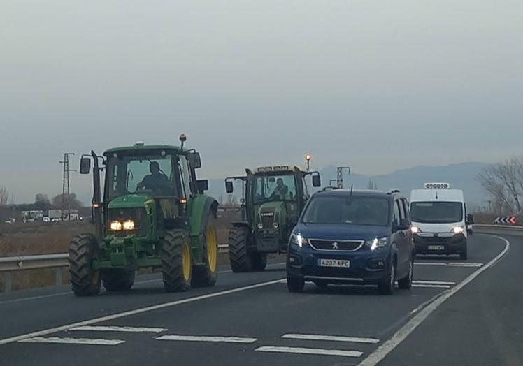 Vehículos adelantan a tractores en la zona de El Sequero.