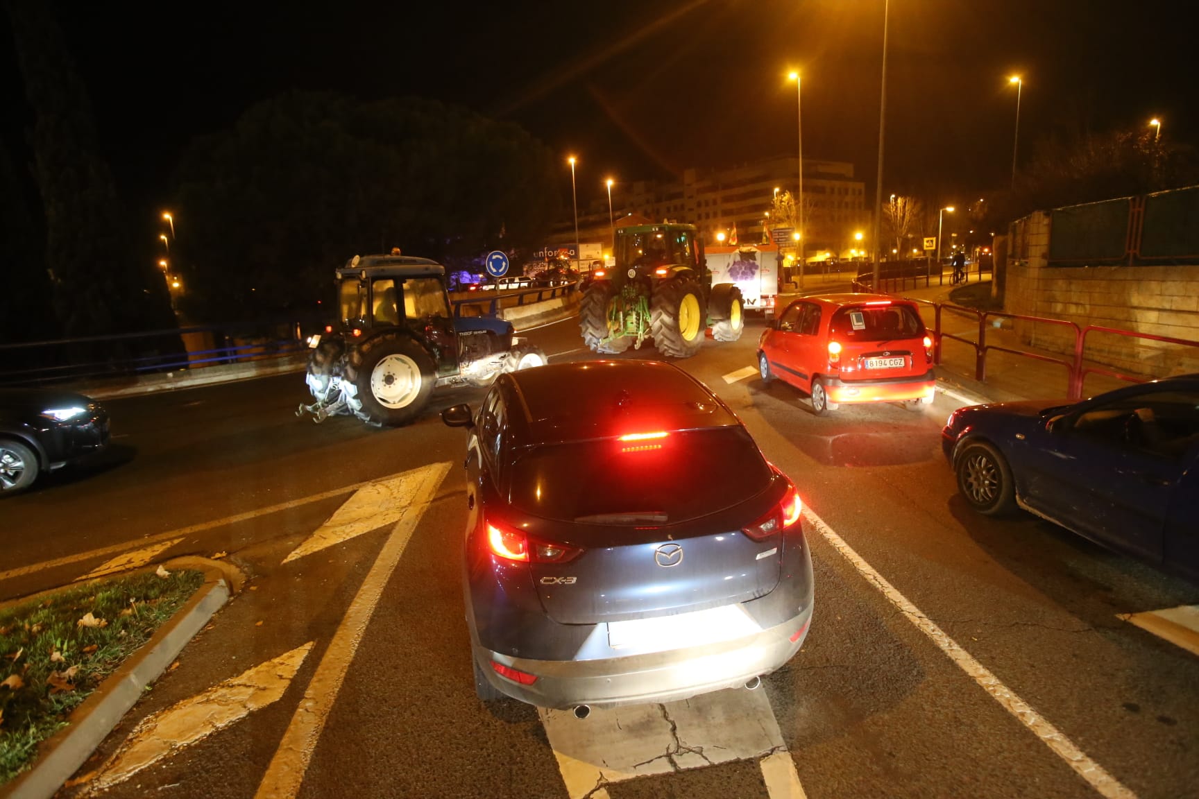 La tractorada, en las primeras horas del día