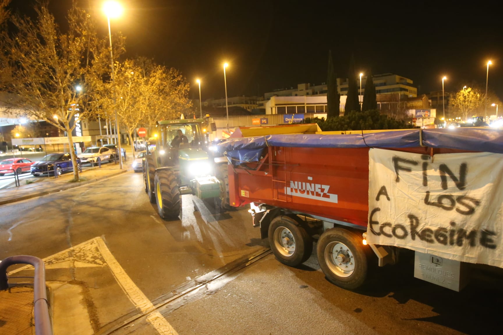 La tractorada, en las primeras horas del día