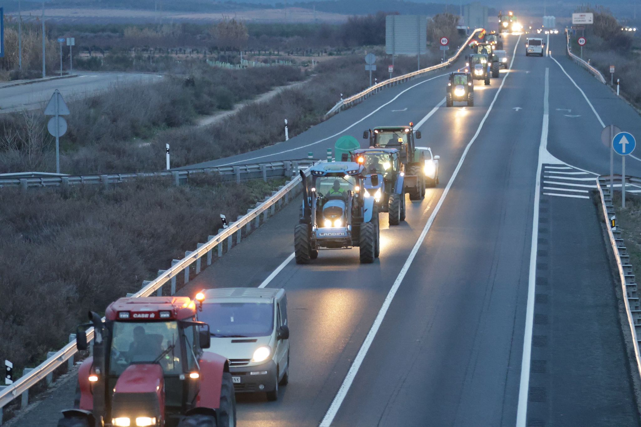 La tractorada, en las primeras horas del día