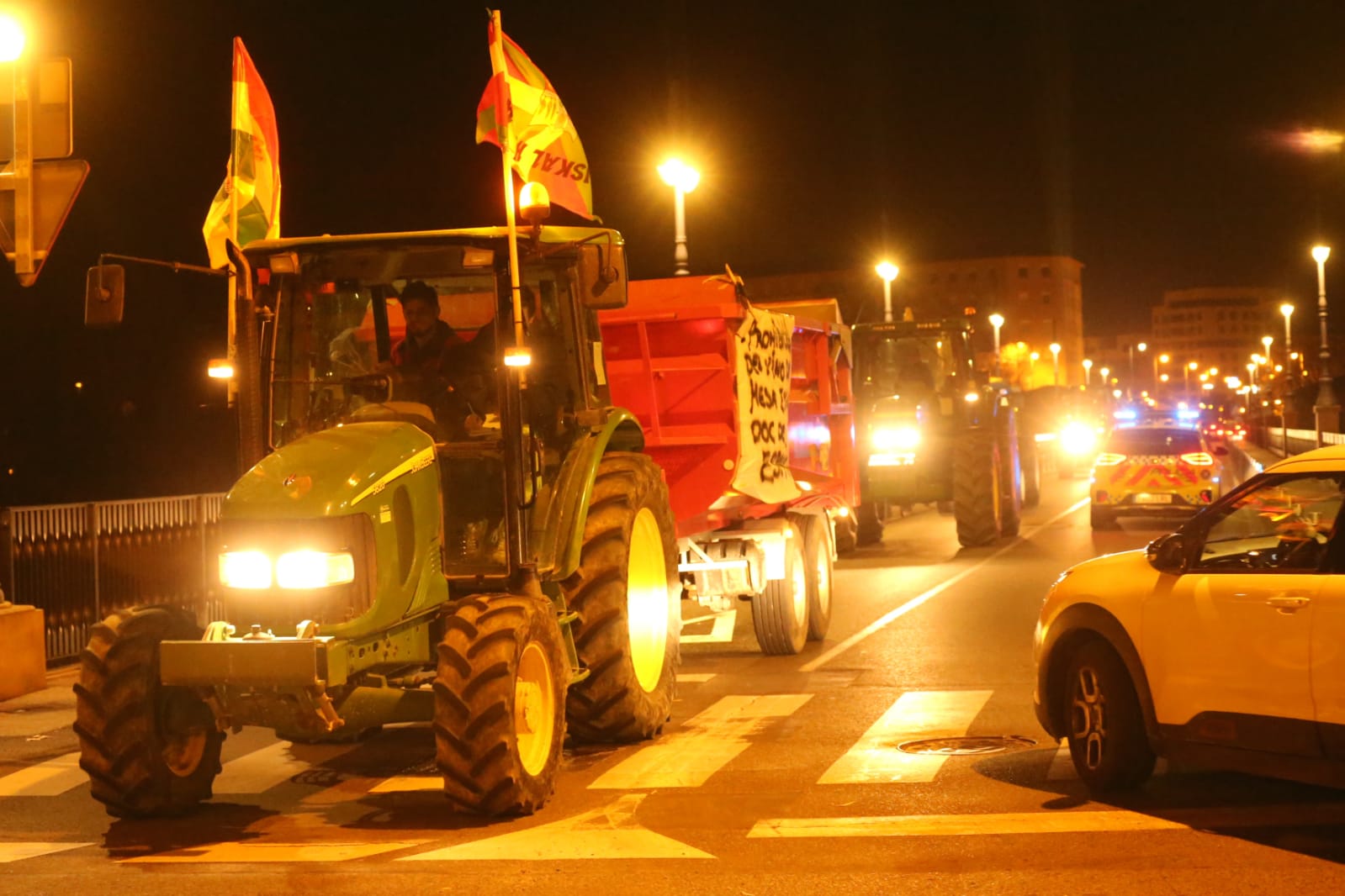 La tractorada, en las primeras horas del día