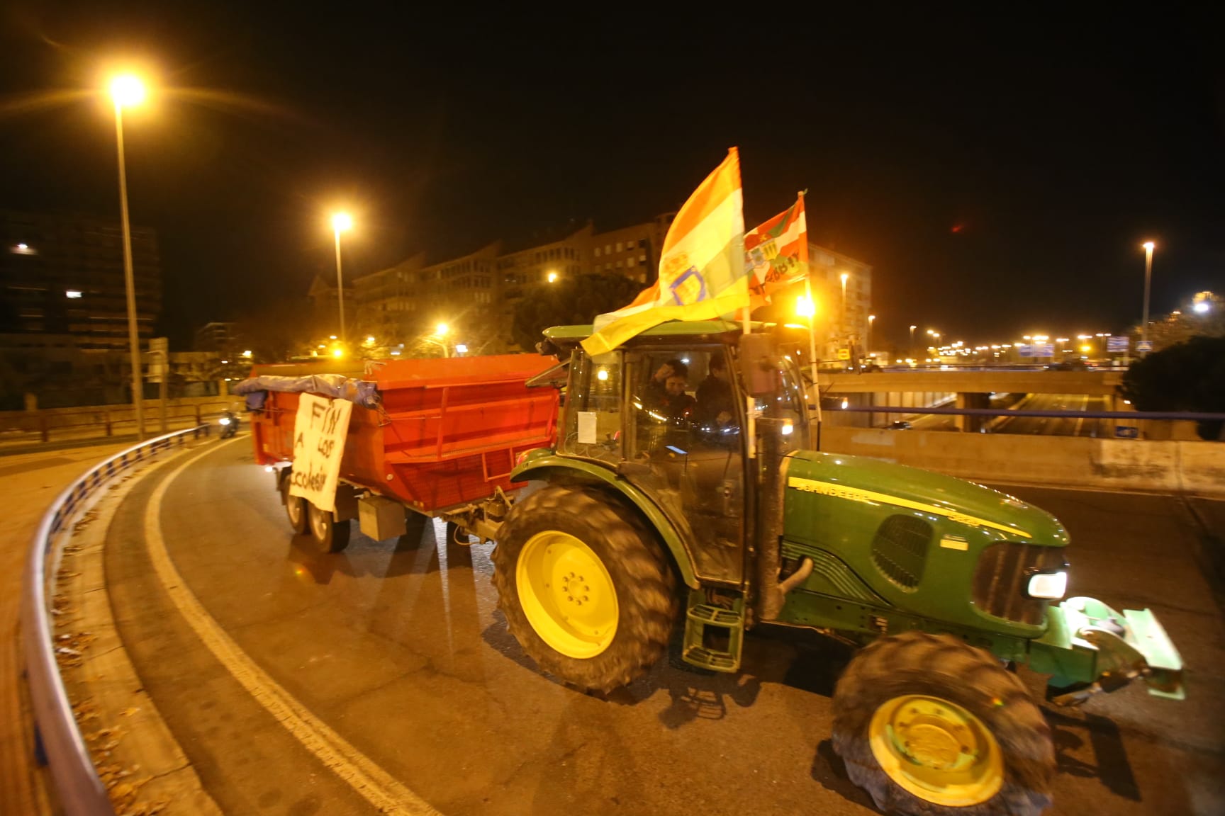 La tractorada, en las primeras horas del día