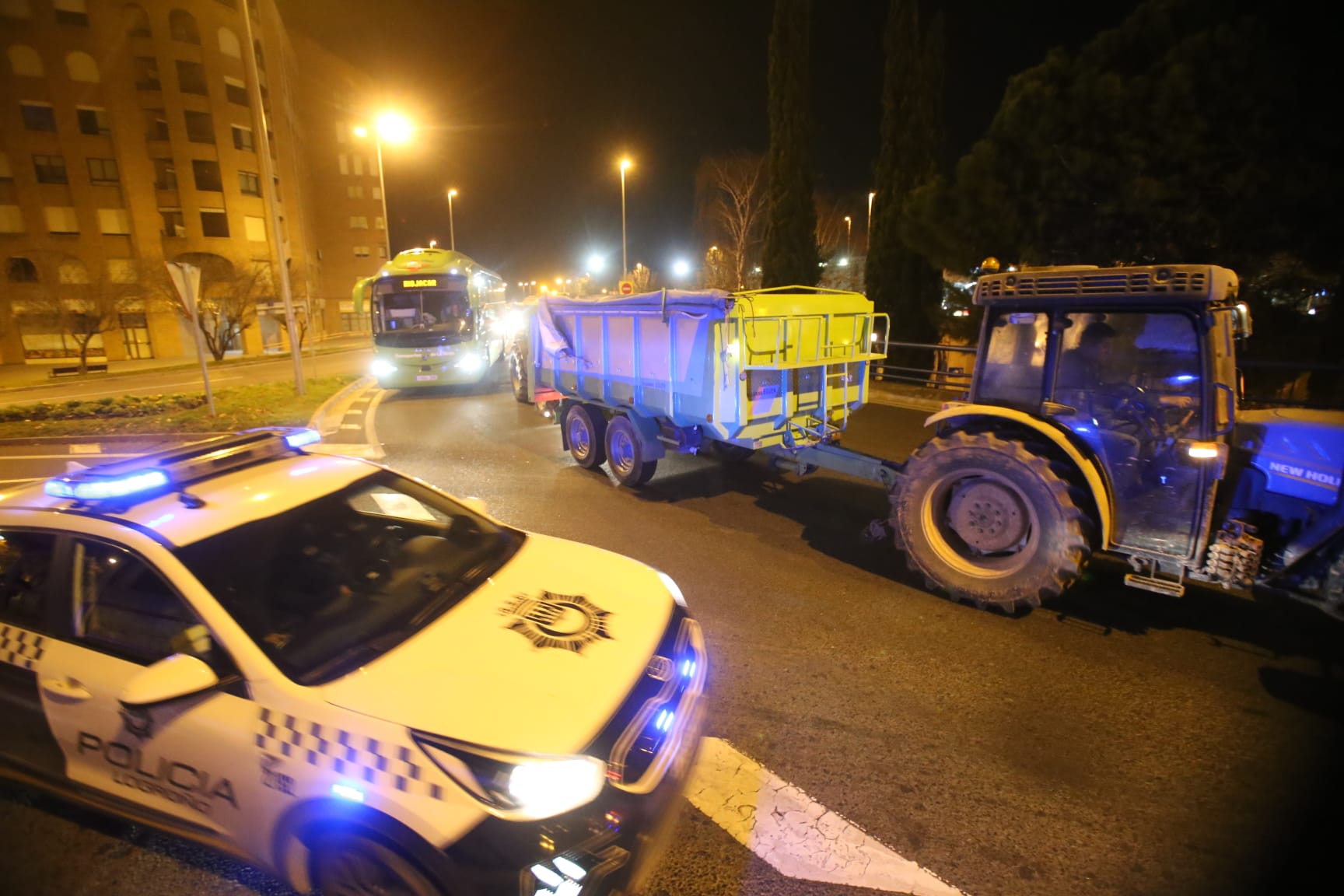 La tractorada, en las primeras horas del día