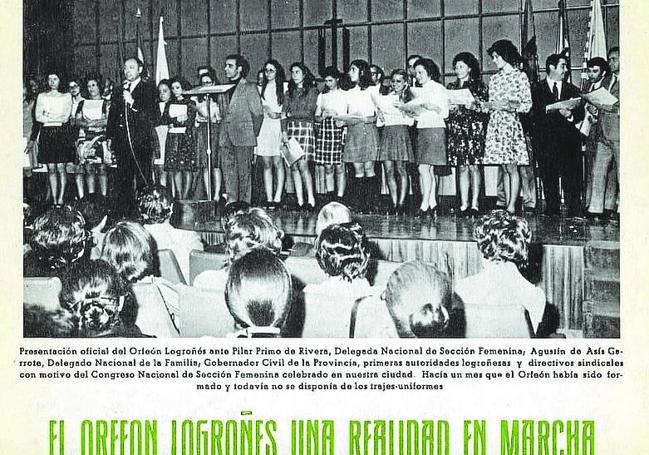 Presentación oficial del Orfeón, en el año 1974.