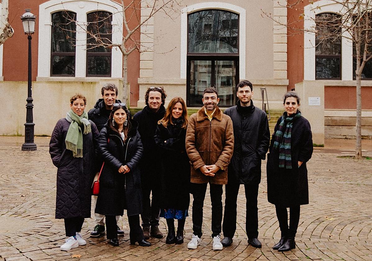 Los miembros del jurado, durante su visita a Logroño.