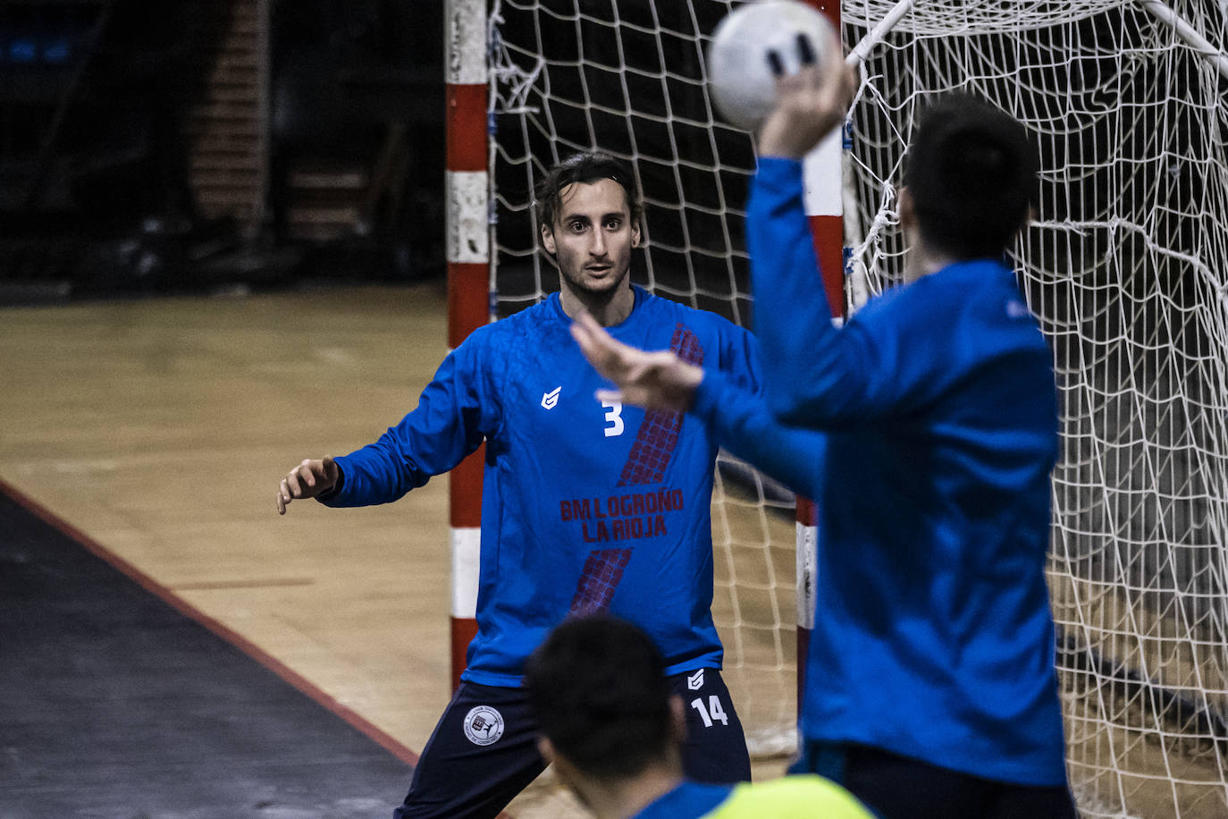 Xoan Ledo, en su primer entrenamiento con el Ciudad de Logroño