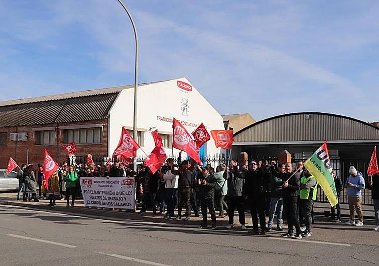 Protesta de los trabajadores de Alfaro a finales de l pasado mes de enero.