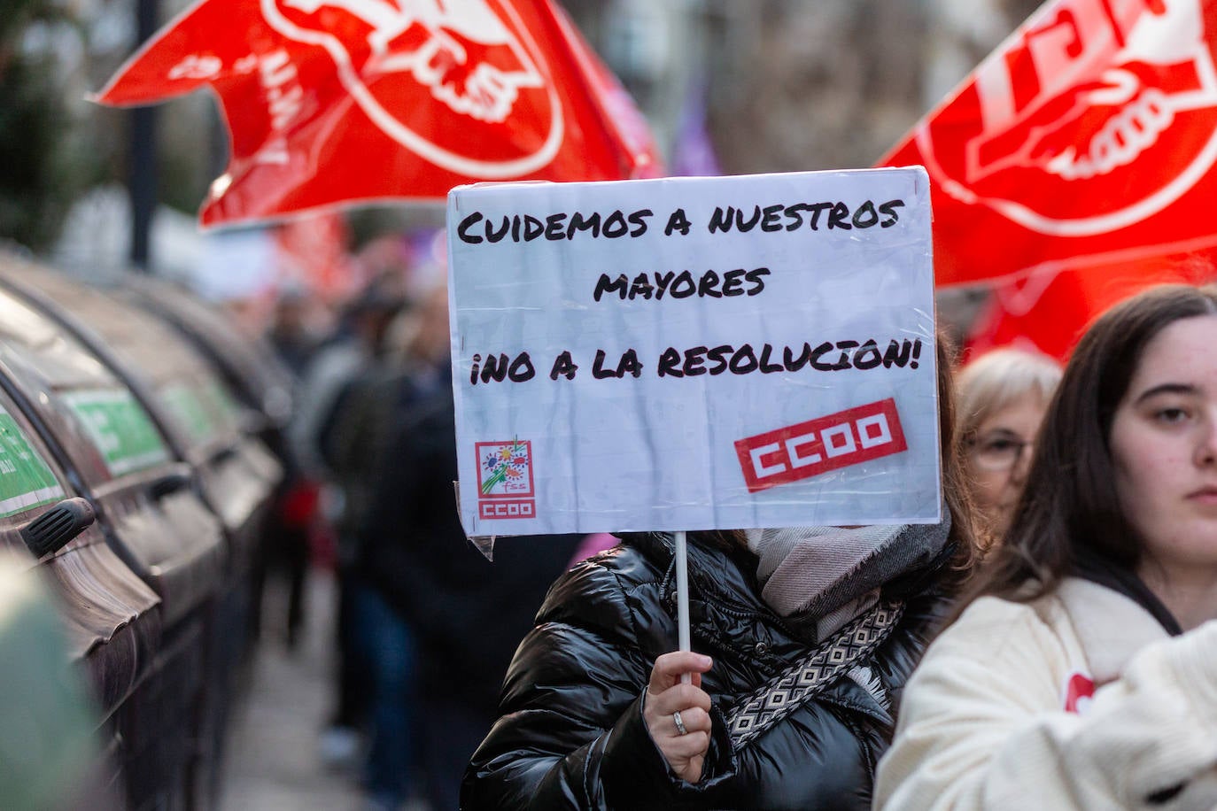 La manifestación contra la amnistía a las residencias, en imágenes