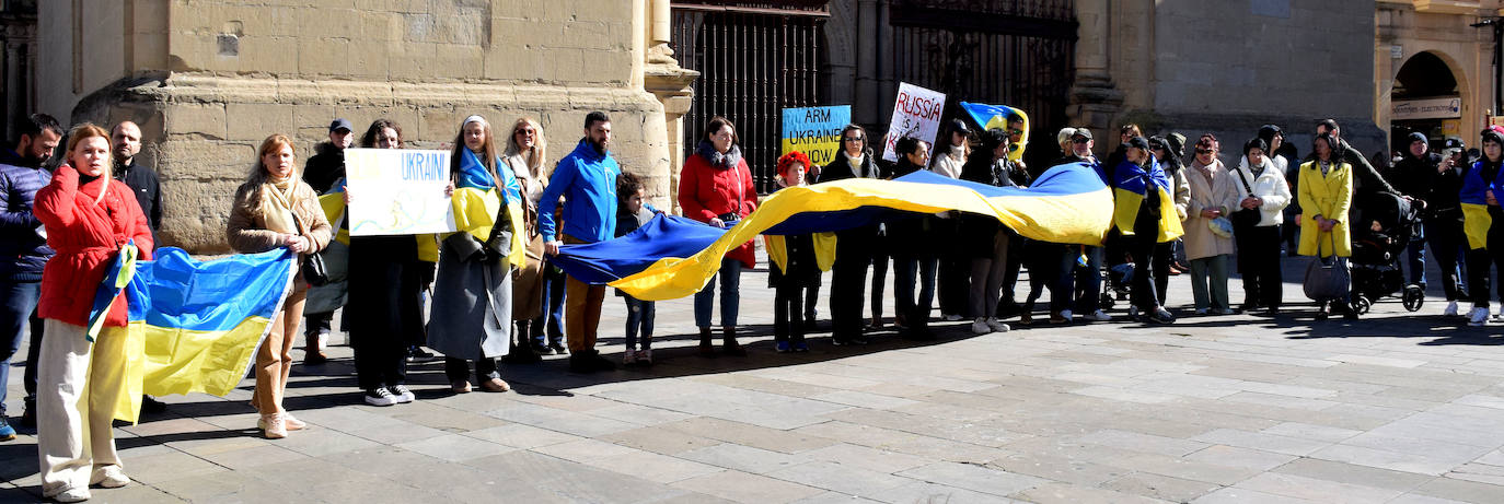 La manifestación silenciosa de ucranianos en La Rioja, en imágenes