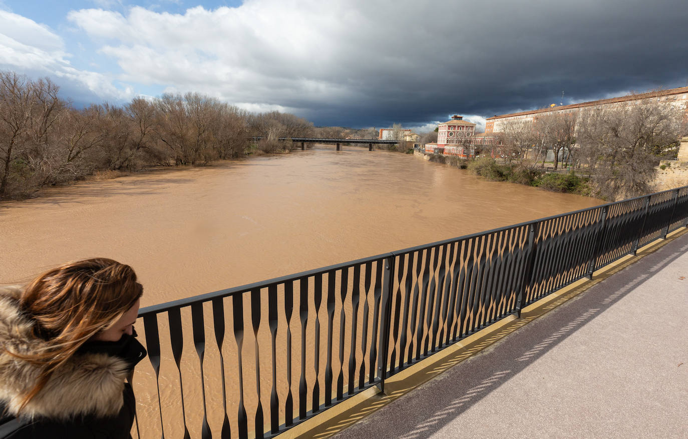 La crecida del Ebro en Logroño, en imágenes