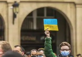 Manifestación de ucranianos en Logroño.