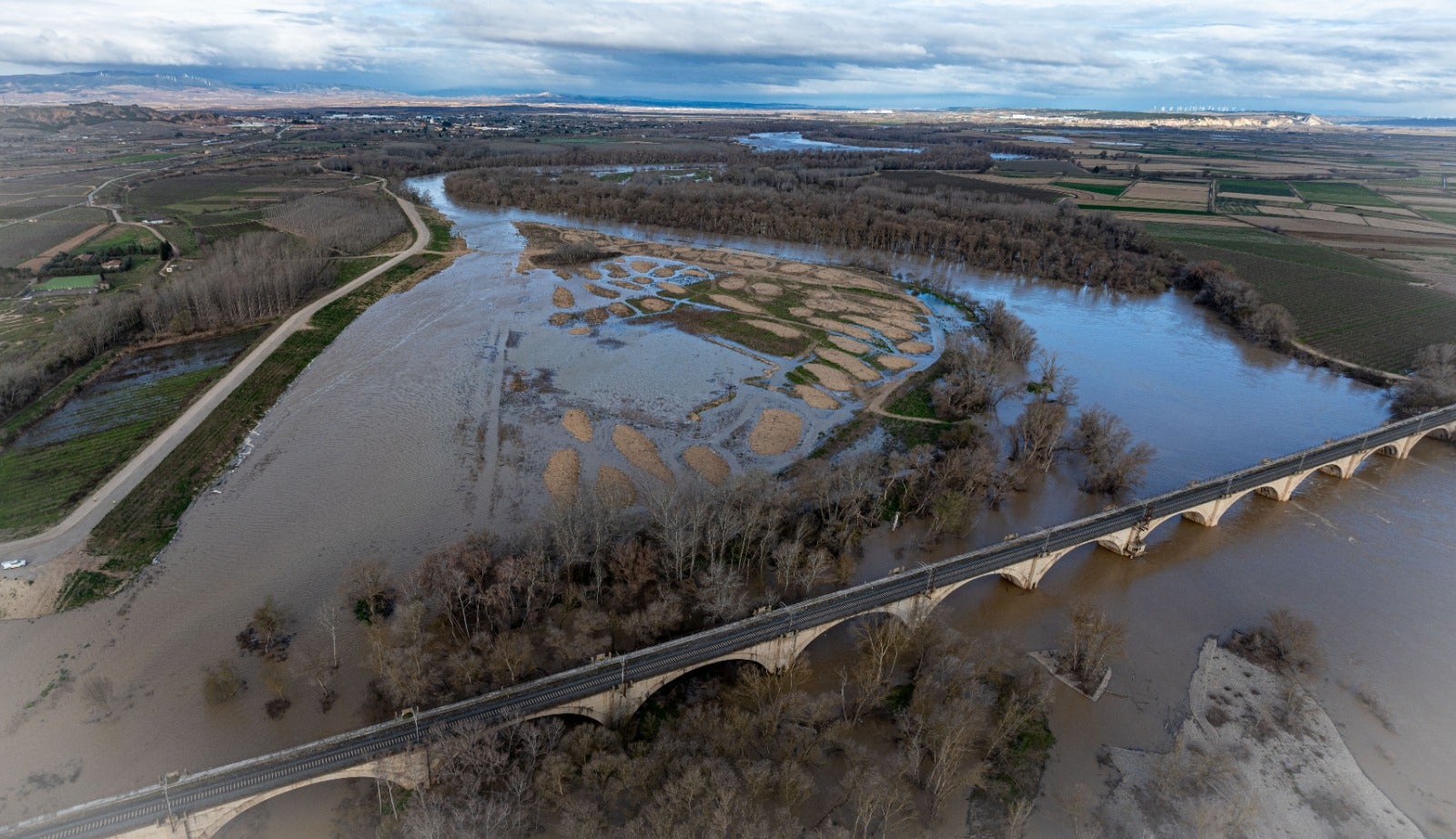 Crecida del Ebro a su paso por Alfaro