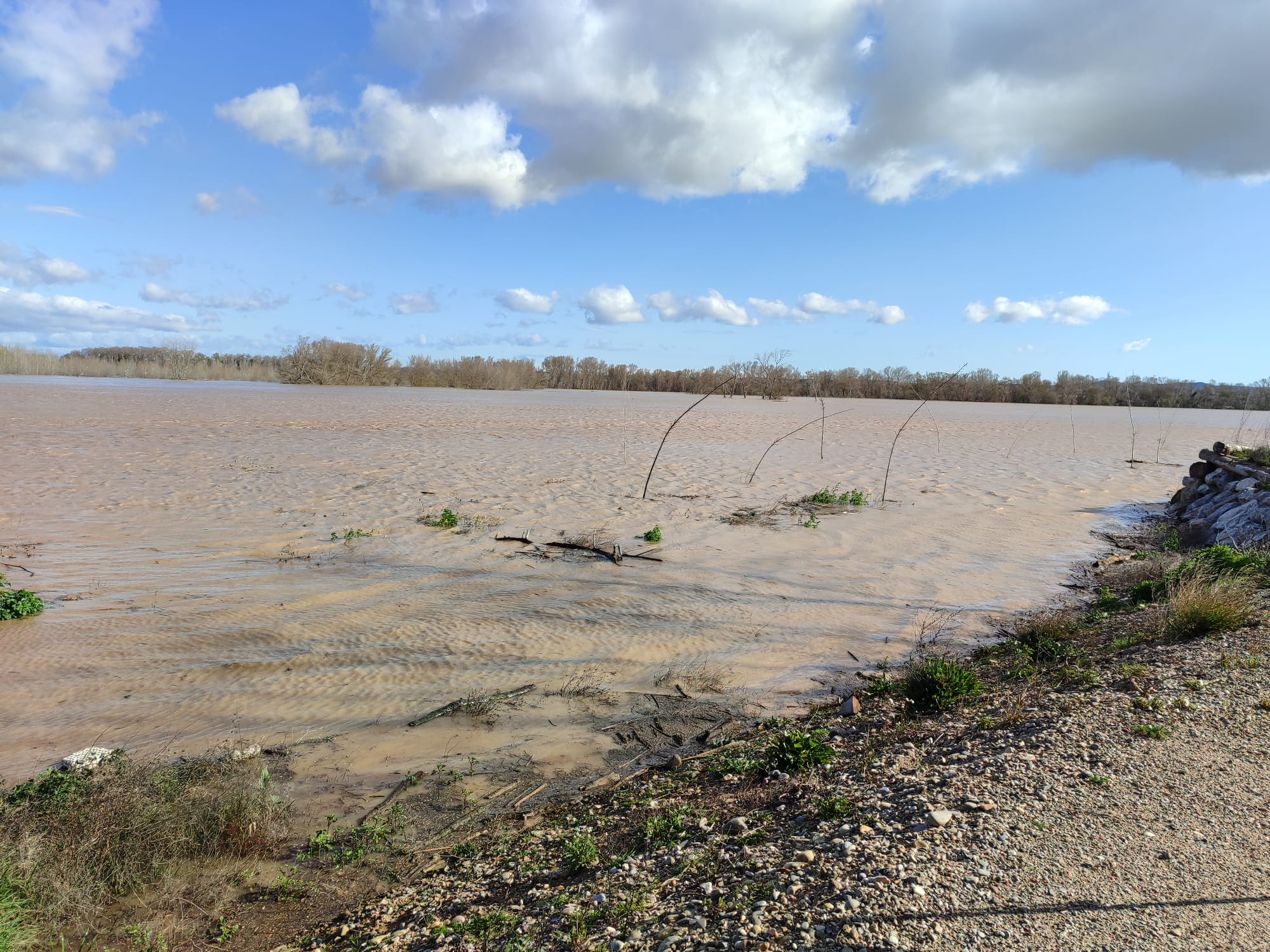 Crecida del Ebro a su paso por Alfaro