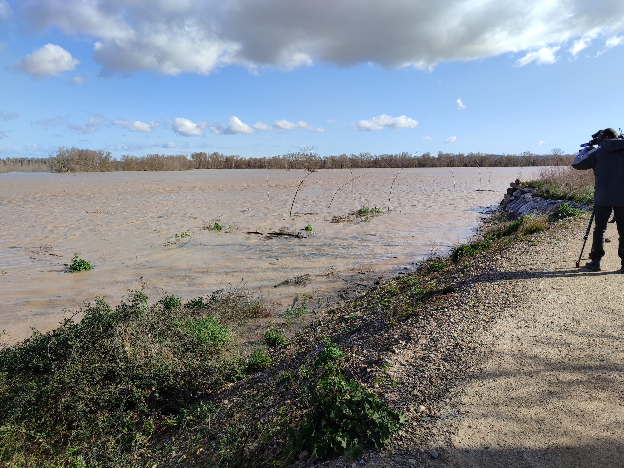 Crecida del Ebro a su paso por Alfaro