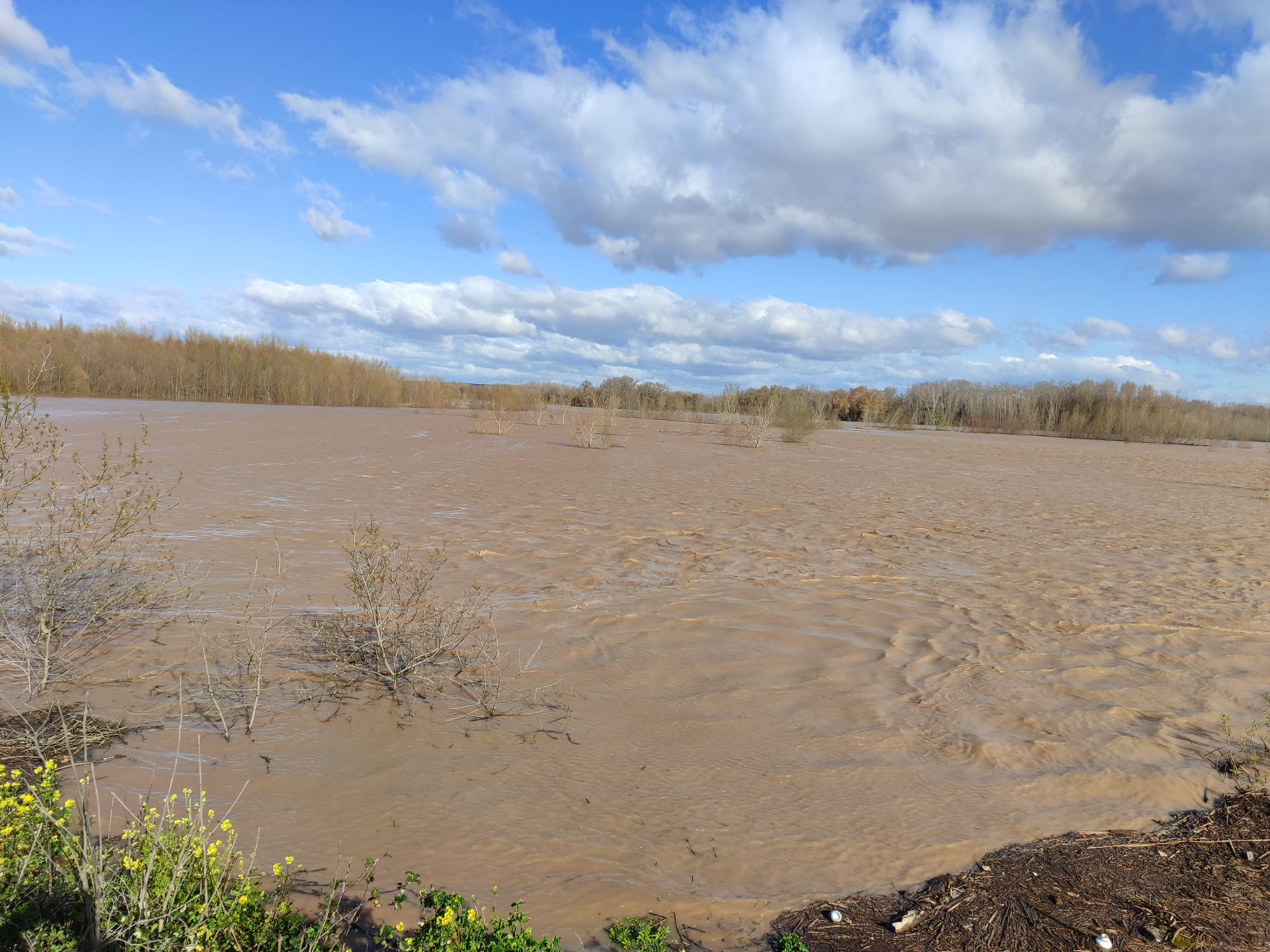 Crecida del Ebro a su paso por Alfaro