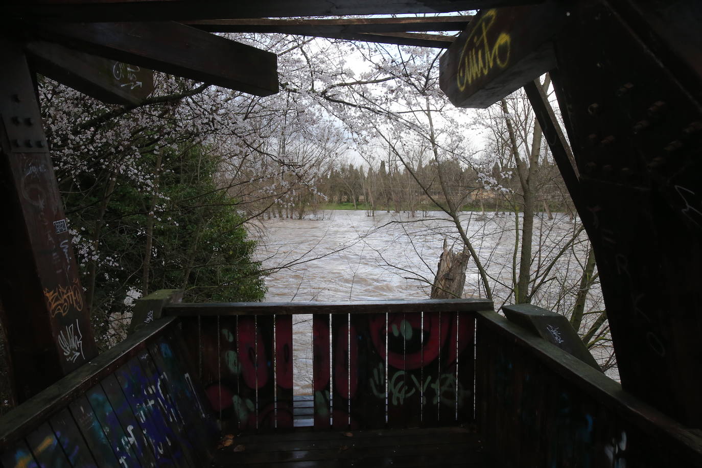 El Ebro alcanza a los 4,09 metros en Logroño