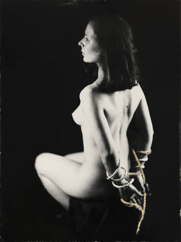 Fragmento de una fotografía de 'RE-splandecer' con la técnica del colodión.