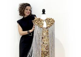 La granadina Carmen Pastor con 'Fika', el vestido con el que ganó la Pasarela 'Ciudad de la Verdura' en 2023