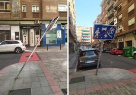 Una señal en la calle Vitoria que necesita «primeros auxilios»