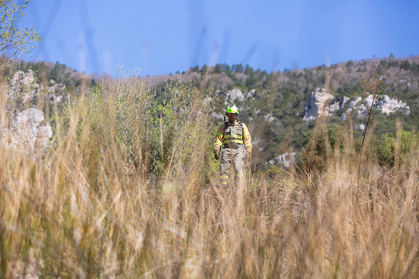 Las imágenes del simulacro de incendio forestal