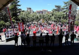 Concentración de los sindicatos en el pasado 1 de mayo.