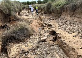 La tormenta del 7 de julio dejó en ruina, casi desaparecidos, numerosos caminos en la zona de Yerga.