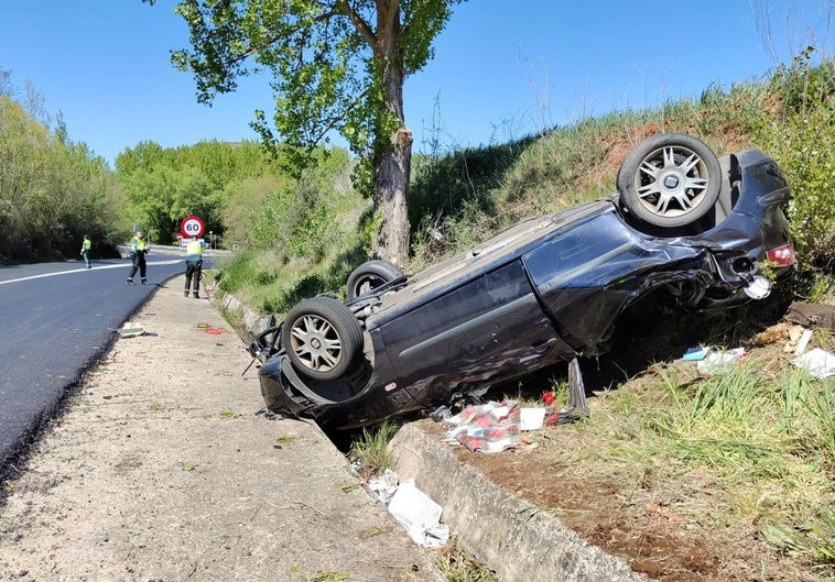 Estado en el que ha quedado el Seat Ibiza.