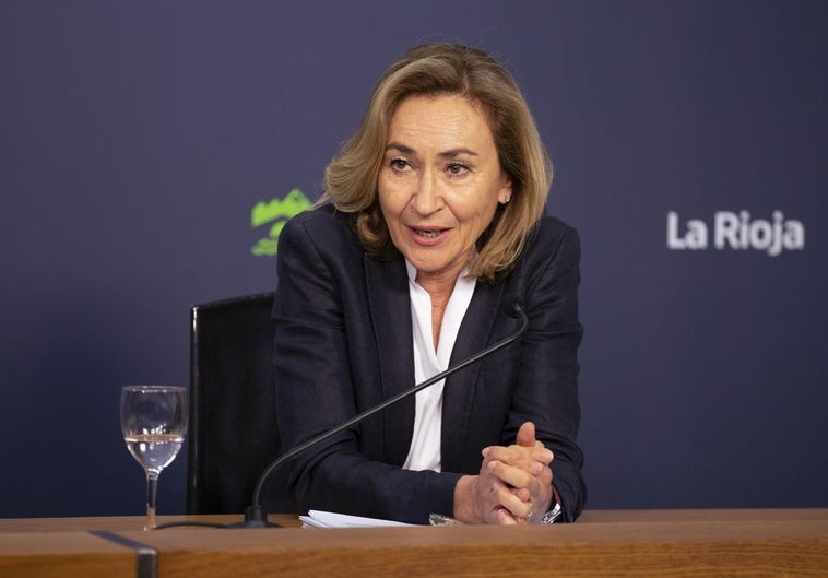 La consejera de Salud, María Martín, durante la rueda de prensa.