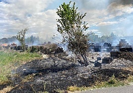 El fuego ha afectado a material y zona de vegetación.