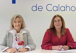 Mónica Arceiz y Begoña Martínez Arregui, en la rueda de prensa de Calahorra.