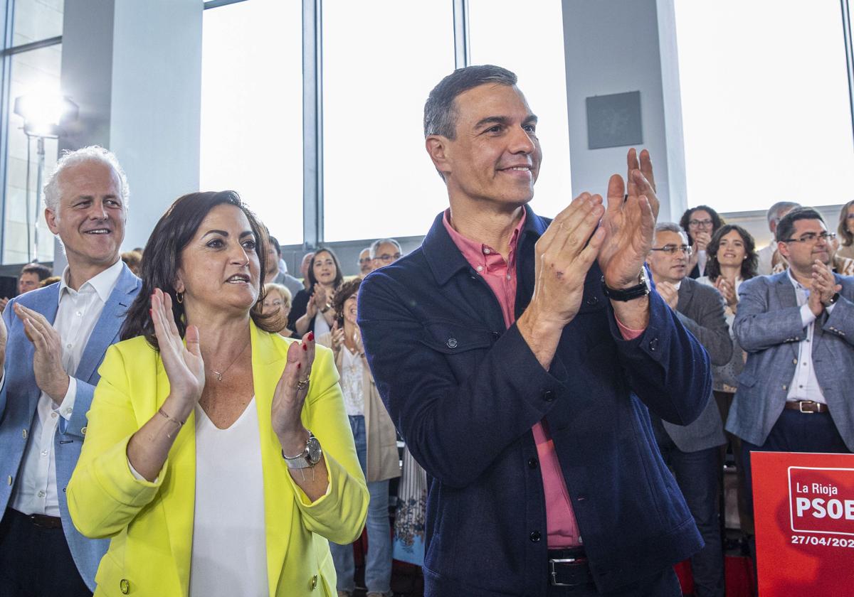 Andreu y Sánchez, con Hermoso de Mendoza, en un mitin para las pasadas autonómicas y municipales.