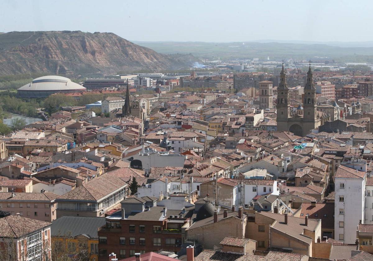 Vista aérea parcial de Logroño.