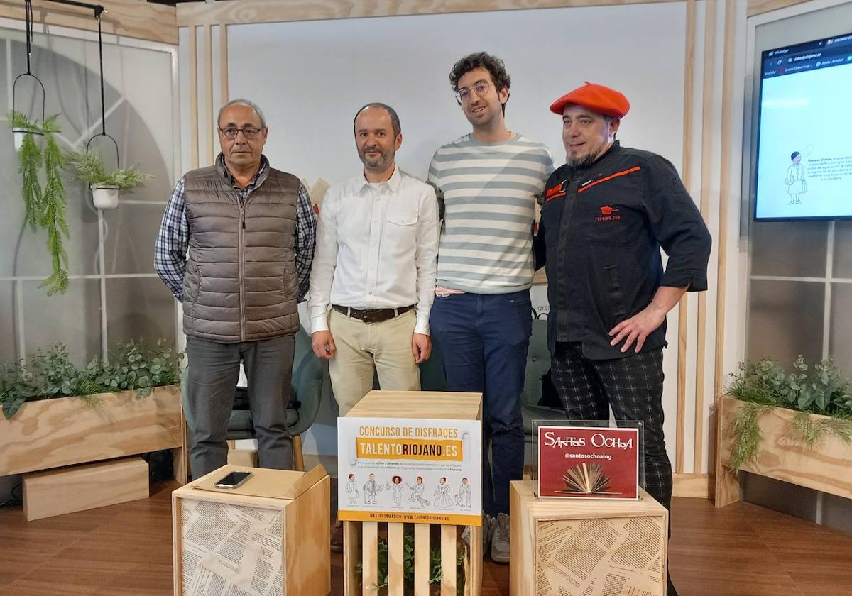 Ricardo Martín, Axel Cardona, Diego Ochoa y José Luis Vicente en la presentación del concurso Talento Riojano.