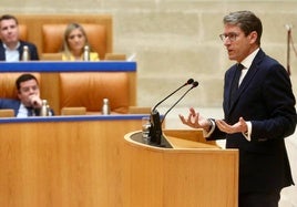 El presidente Capellán, esta mañana en el pleno del Parlamento